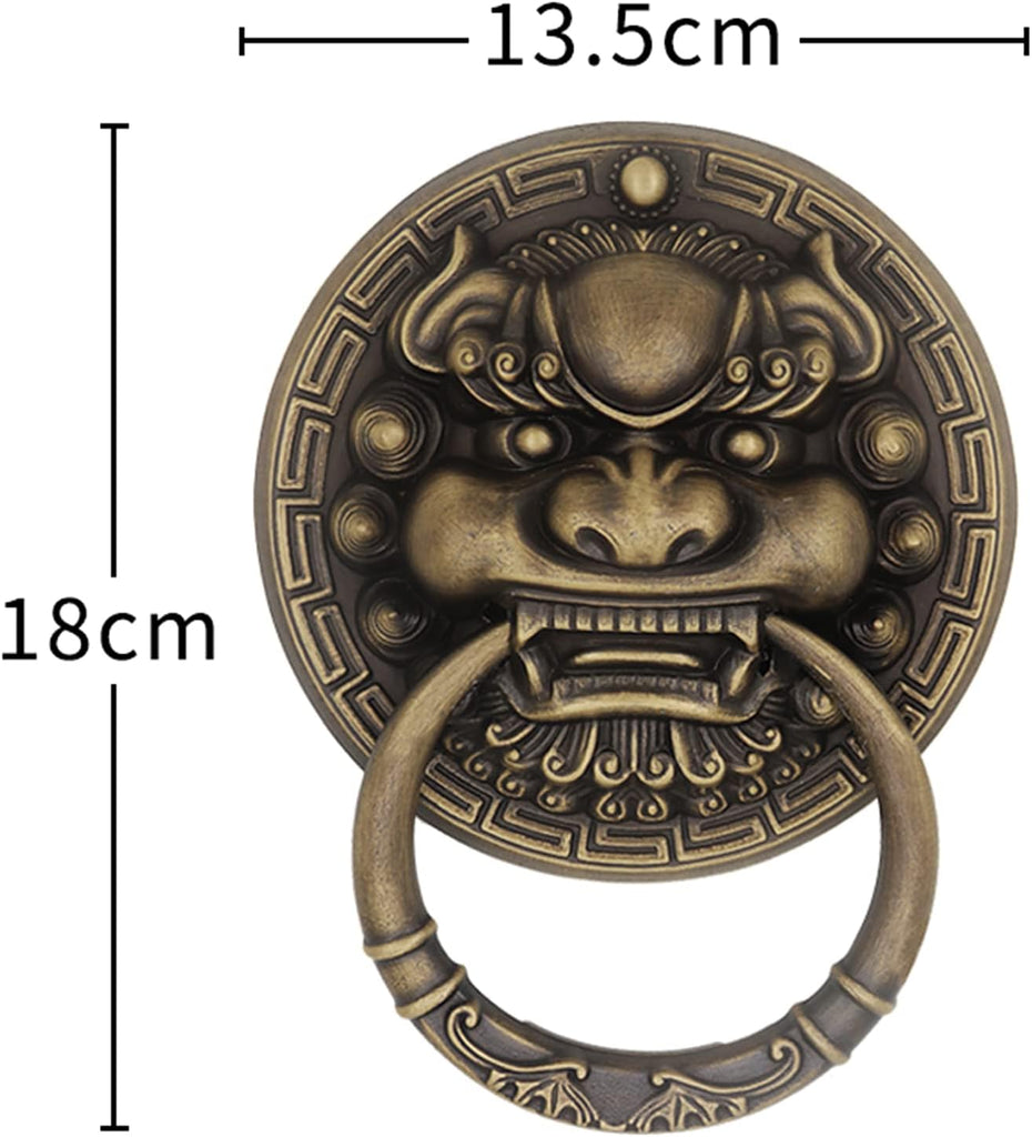 Retro Lion Head Door Knocker, Bronze Thickened Door Handle