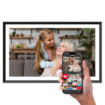 WiFi FRAMEO Digital Picture Frame, 15.6 Inch Touchscreen Frame