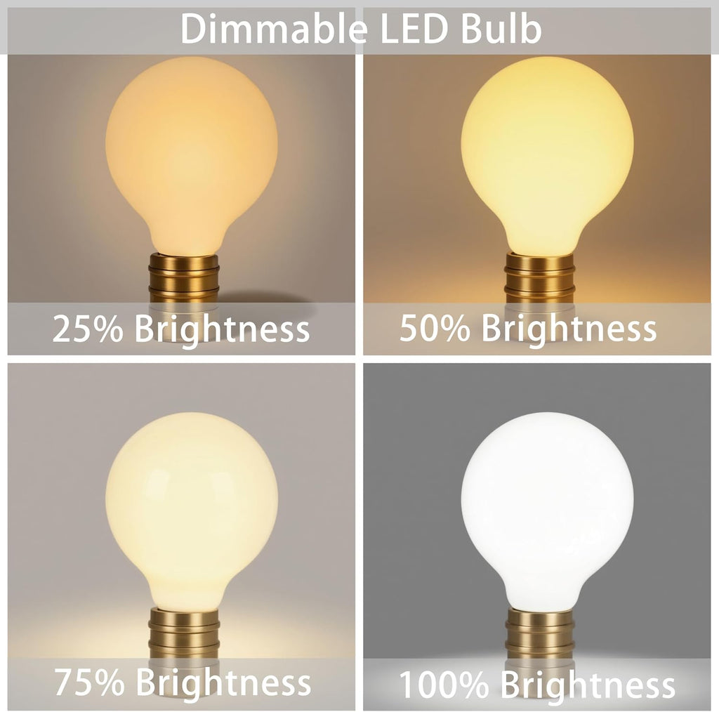 G25 Dimmable LED Globe E26 60W Warm White Vanity Light Bulbs, 4 Pack