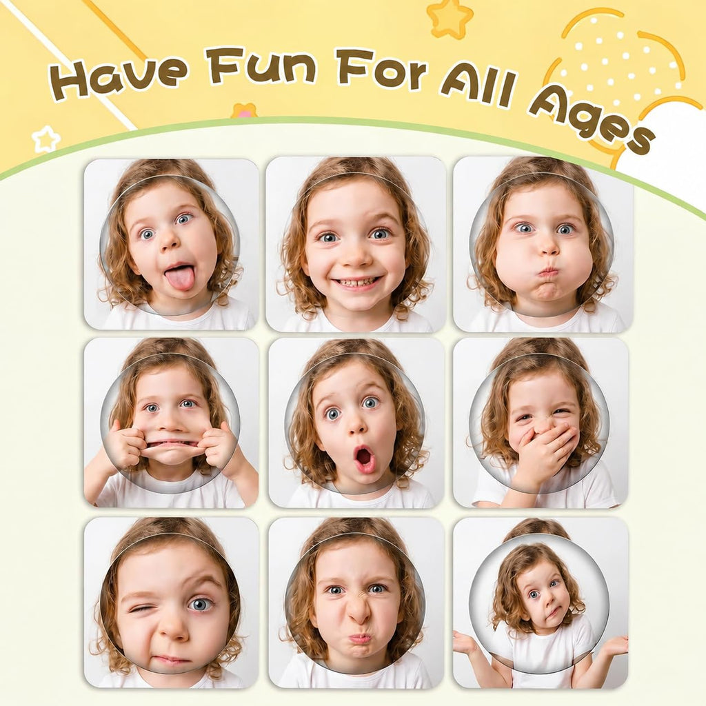 Acrylic Funny Mirror Set 9 Pack - Distortion Mirror for Party Games Photo Booth Props, Unbreakable Magic Mirror Decor