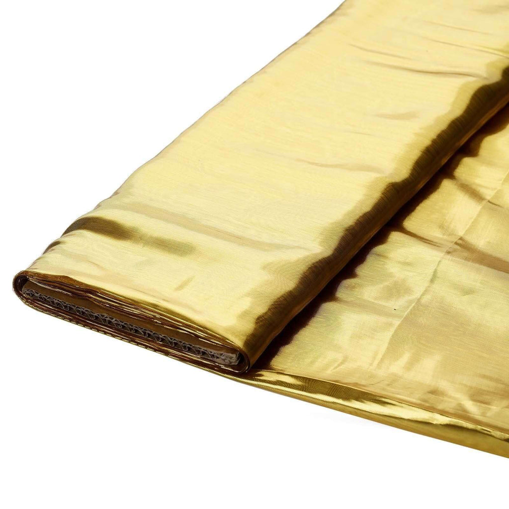 54" x 10 Yards Super Shiny Polyester Fabric Bolt Wedding Party Bows Decoration Sewing Craft Bridal Supplies - Gold
