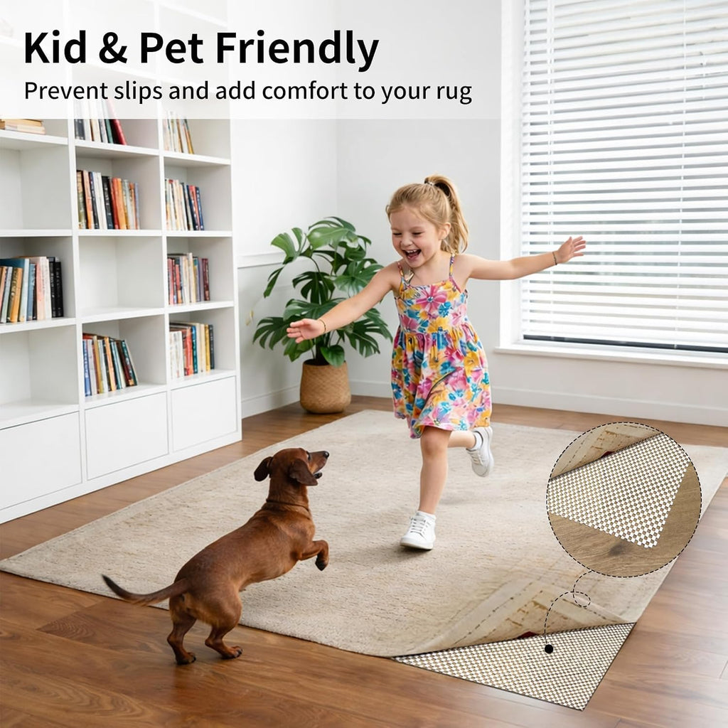 Non Slip Rug Pad Gripper 9 x 12 Feet Extra Thick Carpet Pads, Anti Carpet Rug Mats for Area Rugs and Hardwood Floors - Set of 108