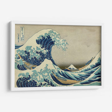 The Great Wave off Kanagawa by Katsushika Hokusai | 11 x 7 in | Fine Art Framed Print, Frame Color: White