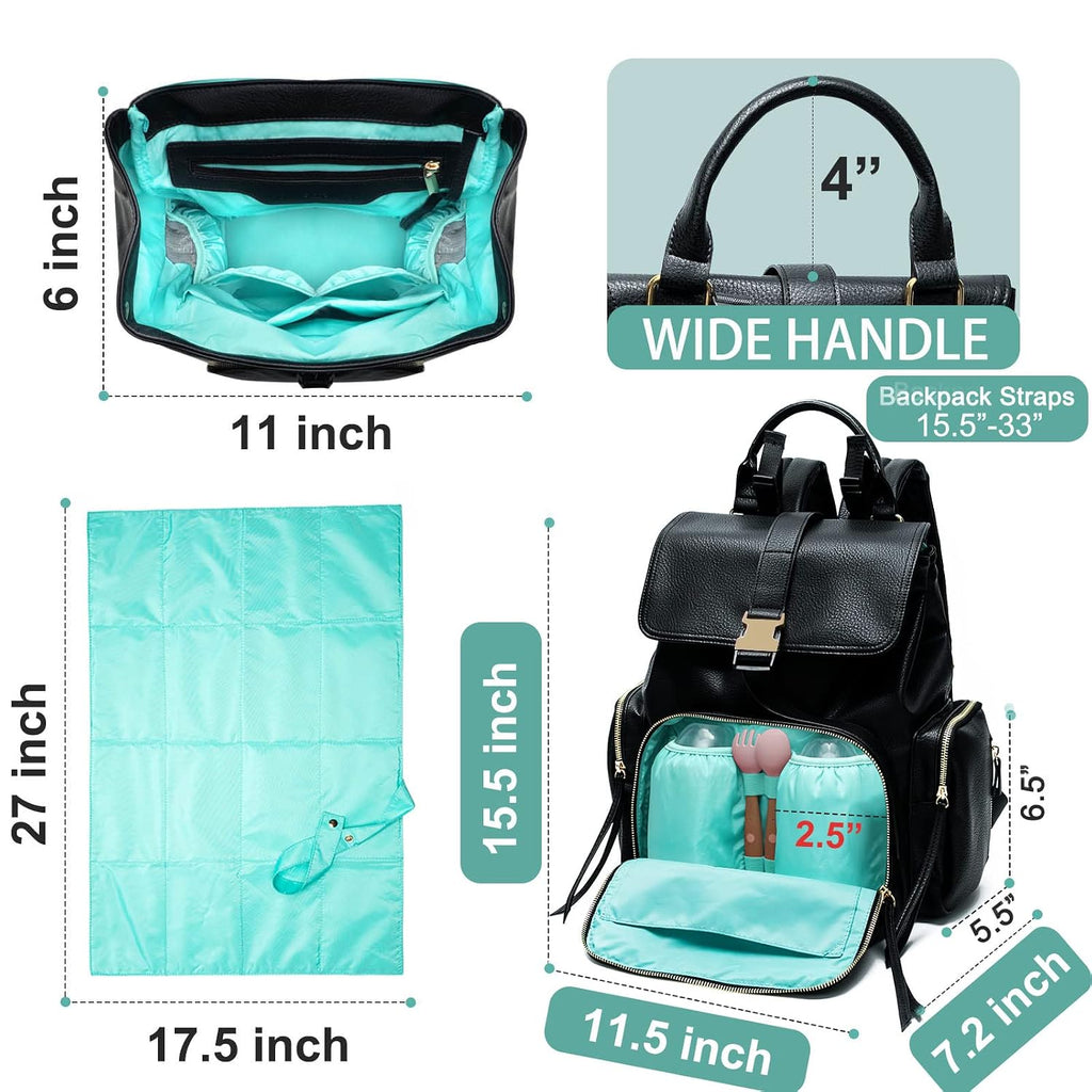 Diaper Bag Backpack, Leather Diaper Bag Organizing Pouches, Travel Baby Bag, Baby Registry Search, Large Capacity