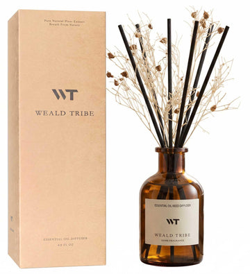 Flower Reed Diffuser Set Clean White Linen Scent Air Fresheners | 4.0 fl oz Fragrance Oils with Sticks Home Fragrance