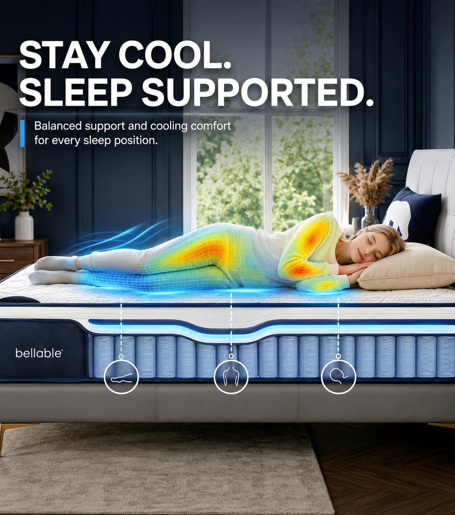 California King Mattress 14 Inch, Cal King Hybrid Mattress in a Box, Medium Firm Mattress with Cooling Gel Memory