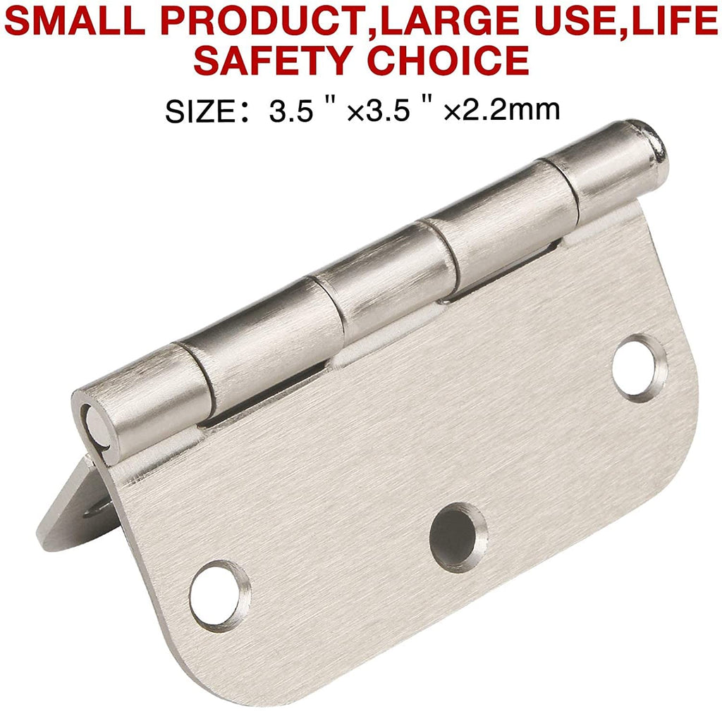 108 Pack Door Hinges Brushed Nickel 3.5 Inch with 5/8" Radius Corners