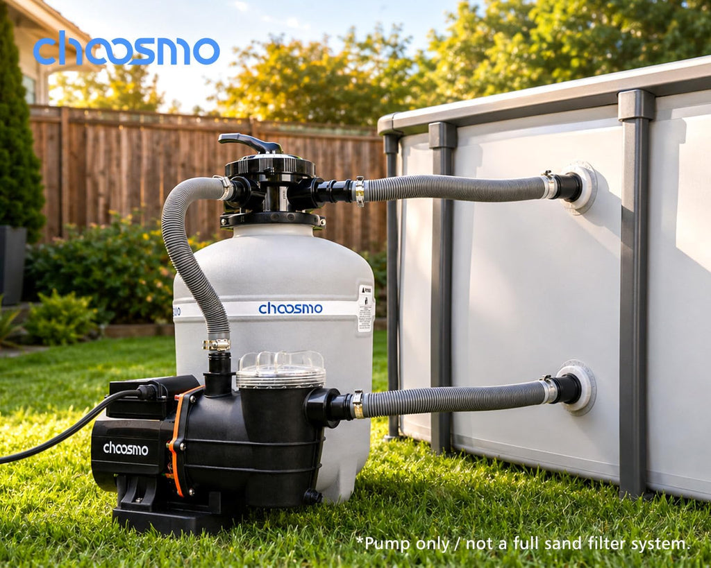 3/4 HP Above Ground Pool Pump with Timer, 3120 GPH 115V Self-Priming Sand Filter Pump Replacement with Filter Basket