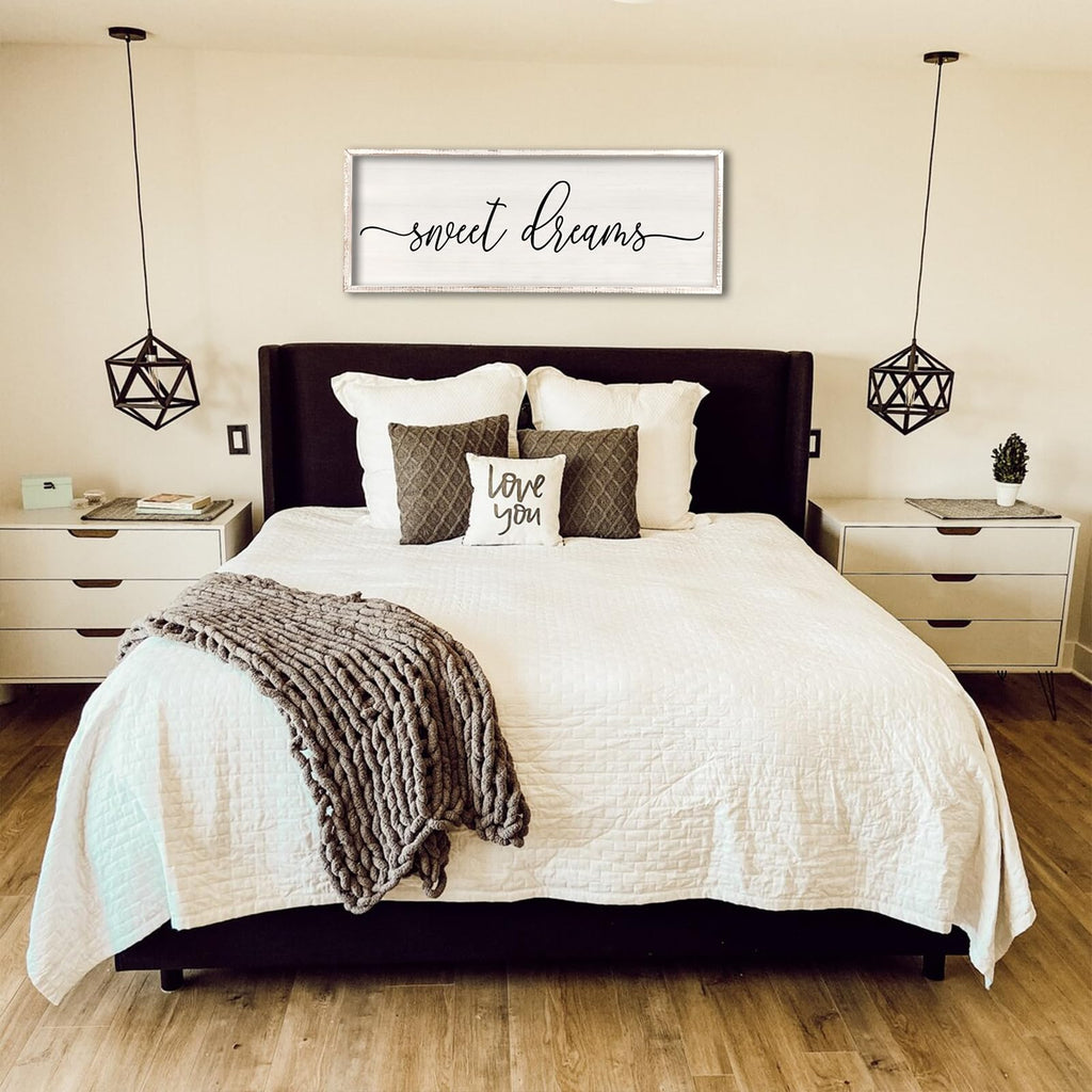 Master Bedroom Sweet Dreams Wall Decor Above Bed 40''×15'', White