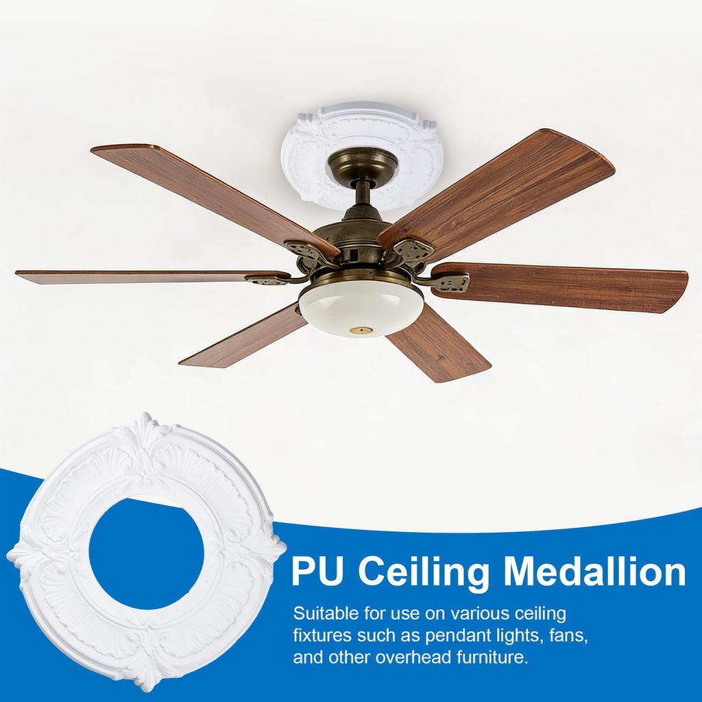 1Pack Lighting PU Ceiling Medallion Ceiling Cover Plate Ceilings Fan Medallion Home for Light Fixtures Ceiling Light