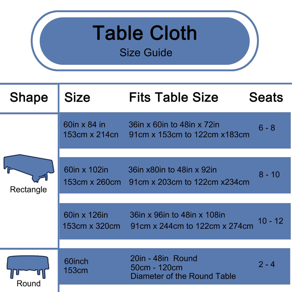 Navy Blue 6 Pack Round 60 Inch Tablecloth, Premium Polyester Table Cloth Washable Table Cover Stain and Wrinkle