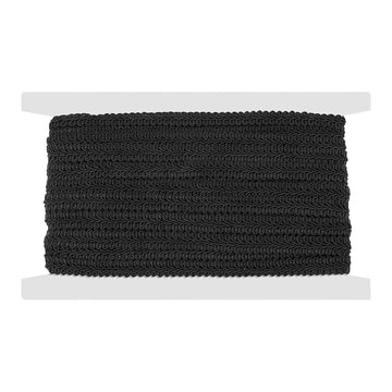1/2 Inch 20Yds Gimp Braid Trim Black Polyester Weave Fabric Woven Trims Braided Cord Scalloped Edge Rick Rack Ribbon