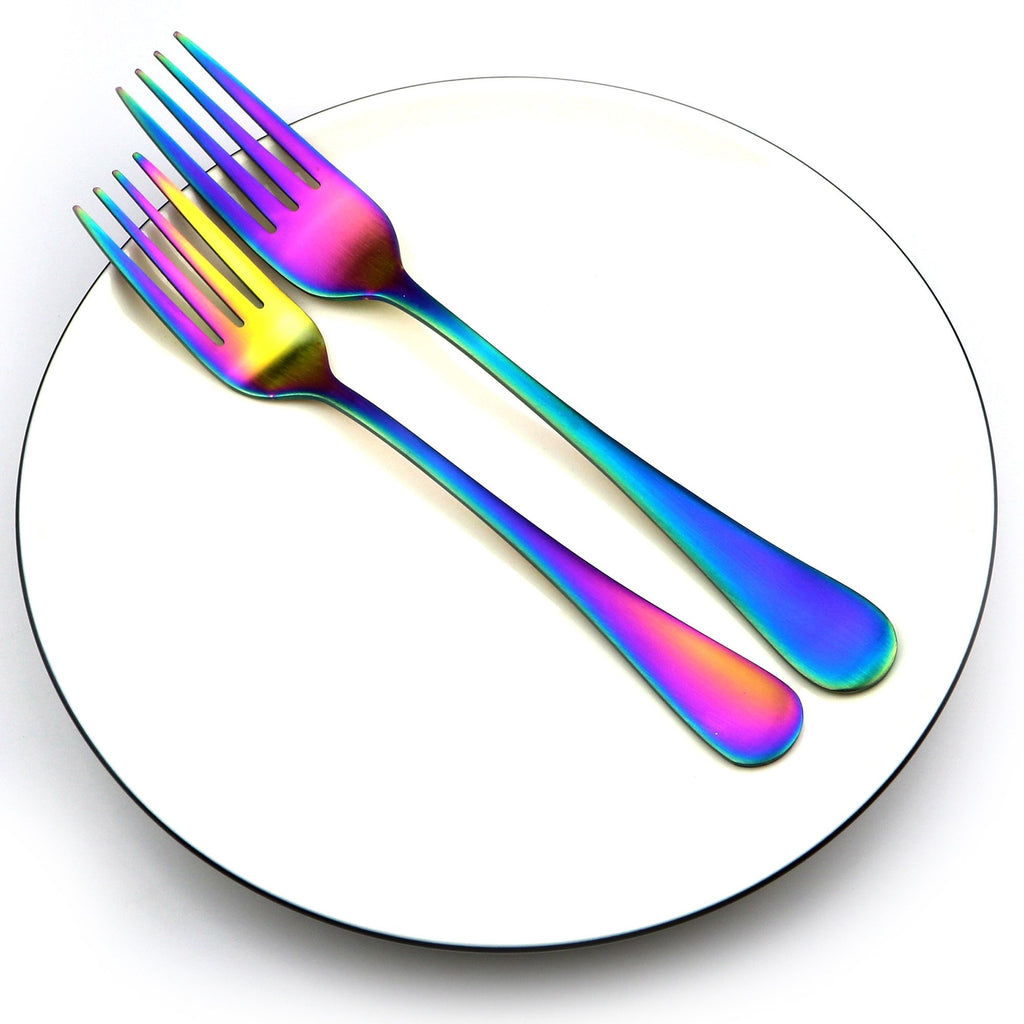 Rainbow Flatware Set, 20 Piece Set Matte Rainbow Plated 18/0 Stainless Steel Cutlery Dinnerware Flatware Sets