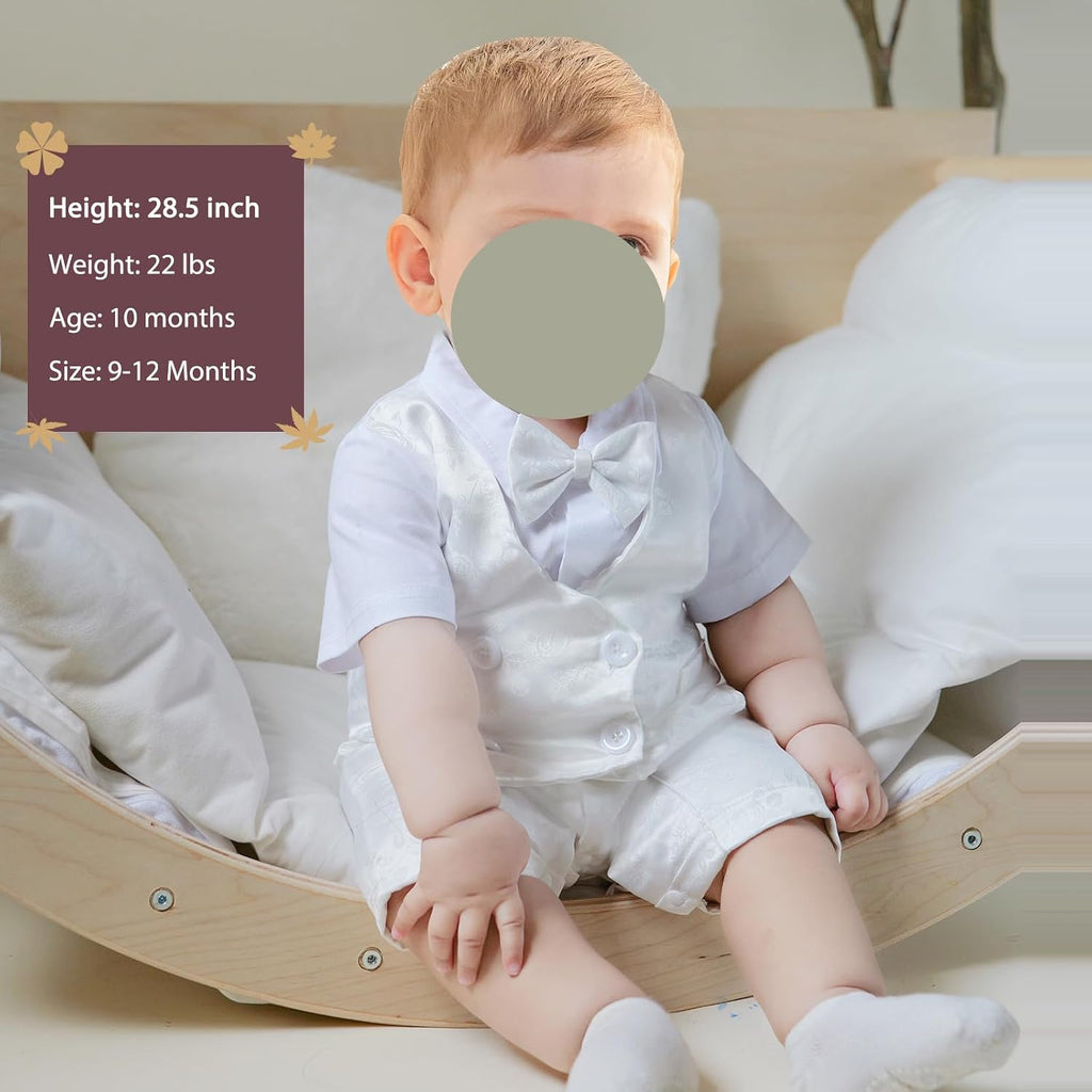 Baptism Outfit Baby Boys Christening Romper