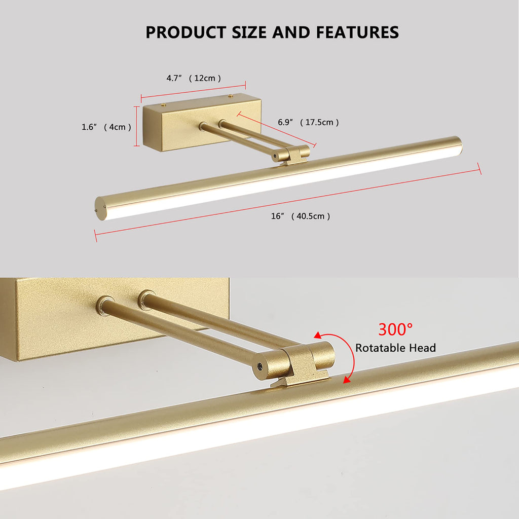 Battery Operated Picture Light,5200mAh Picture Lights for Wall with Remote,16 inch Art Light for Paintings, Gallery