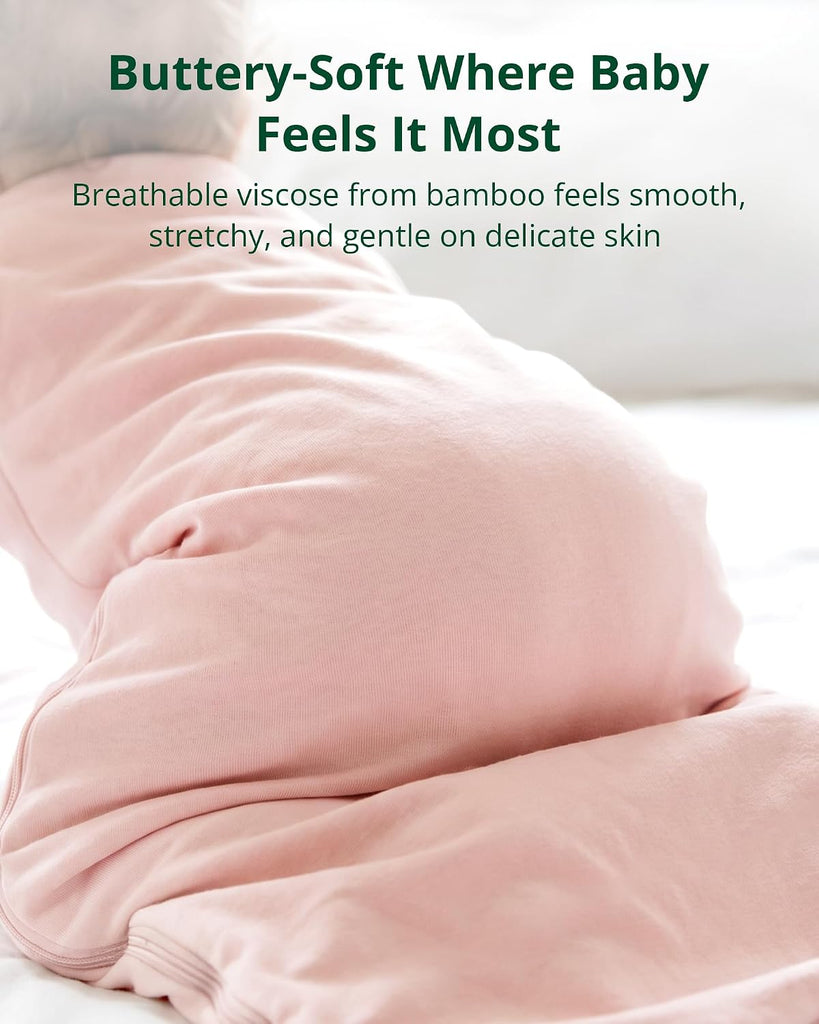 Soft Bamboo Viscose Baby Sleep Sack, 1.0 TOG Baby Sleeping Bag 2 Pack, Cozy Baby Wearable Blanket Way Zipper