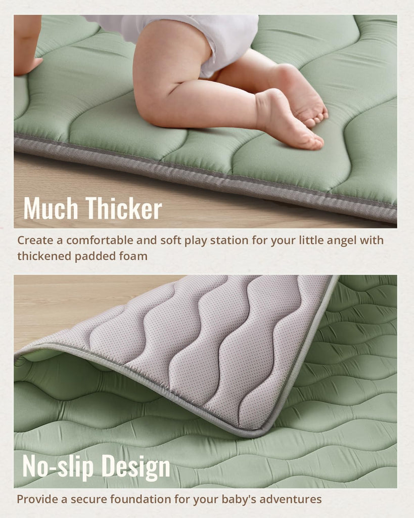 Play Mats for Floor, 50x50 Playpen Mat, Thick Cushioning Padding Foam Playmat for Baby and Toddlers Infants, Non-Slip