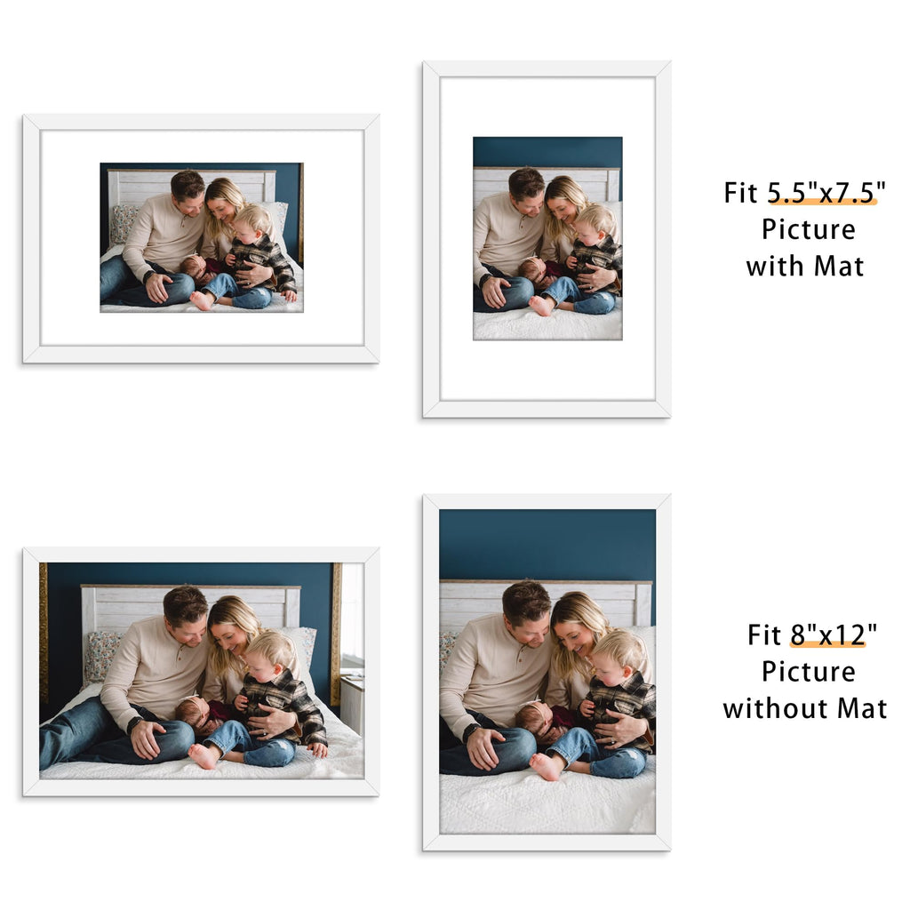 8x12 Picture Frame Set of 12, Modern Gallery Wall Frames, White