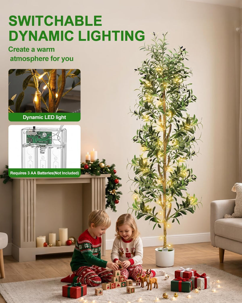 Olive Trees Artificial Indoor 7Ft Tall Large Fake Olivos Tree