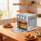 Air Fryer Toaster Oven Combo, 16.9QT Oven Countertop 5 Functions in 1, 4 Accessories Included, Stainless, Up to 450°F