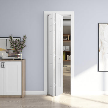 24 x 80 in. 6-Panel Bifold Door, Primed Hollow Core Closet Door