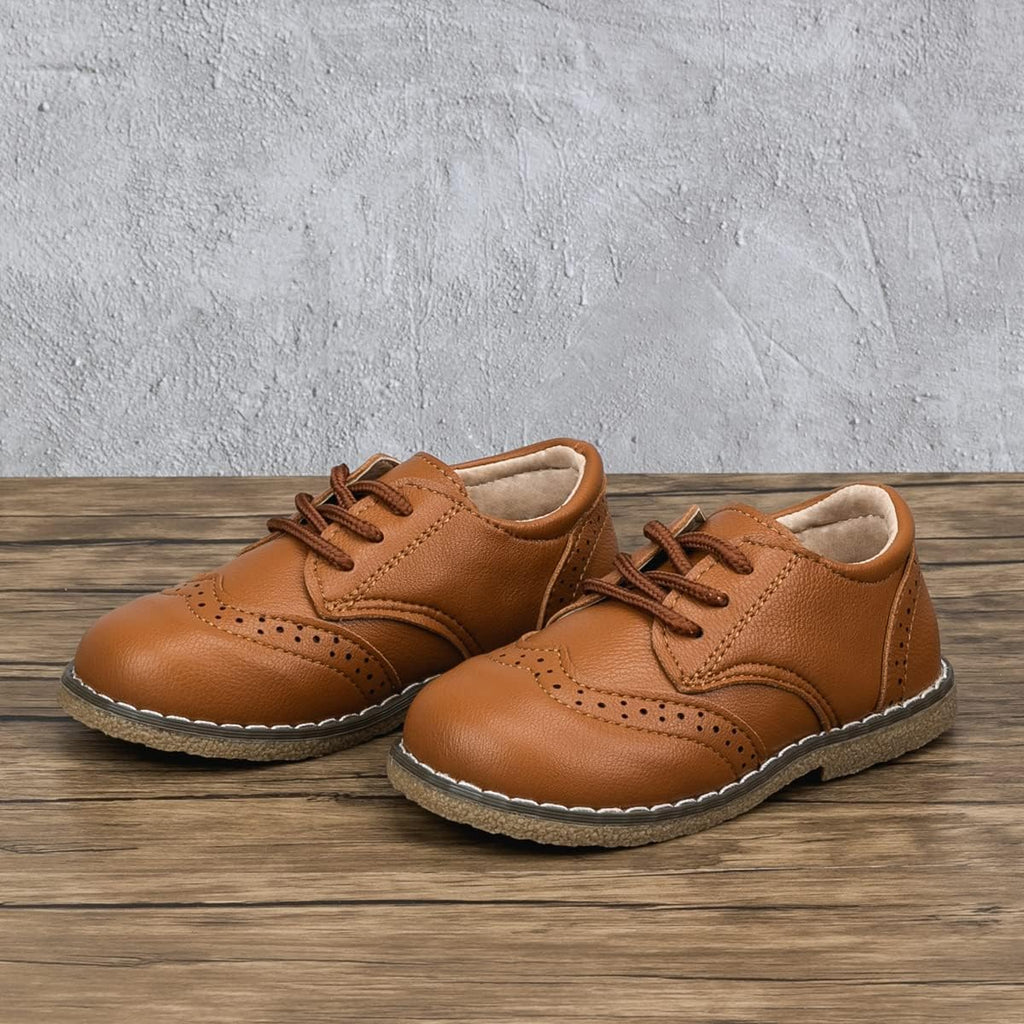 Toddler Boys Girls Dress Shoes Little Kid Oxford Shoes Wedding Church Dress Shoes PU Leather Lace Up School Uniform