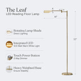 Leaf Pharmacy LED Reading Lamp, Dimmable Floor Lamp with Easy Rotation over Chair or Desks & Offices
