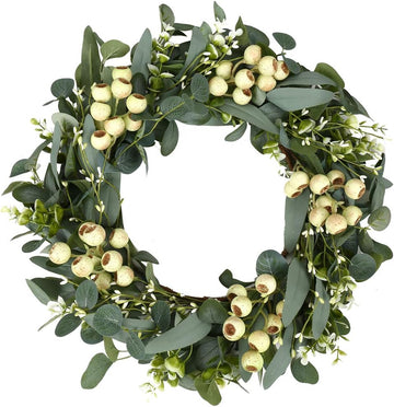 Eucalyptus Wreaths for Front Door 20 Inch Green Home Decor for Wall Porch Window Spring Summer Wreath with Big