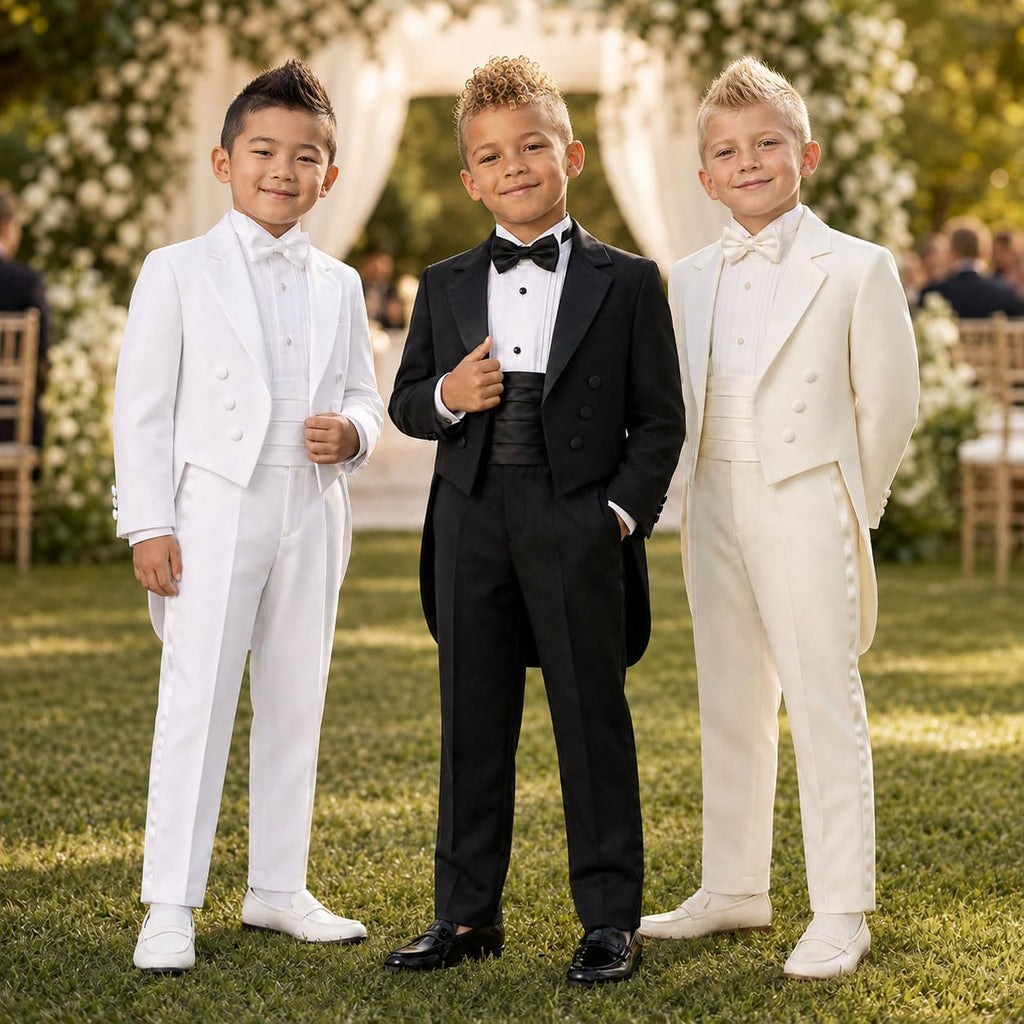 Boys Piece Tailcoat Tuxedo Set Shirt Bow Tie Cummerbund
