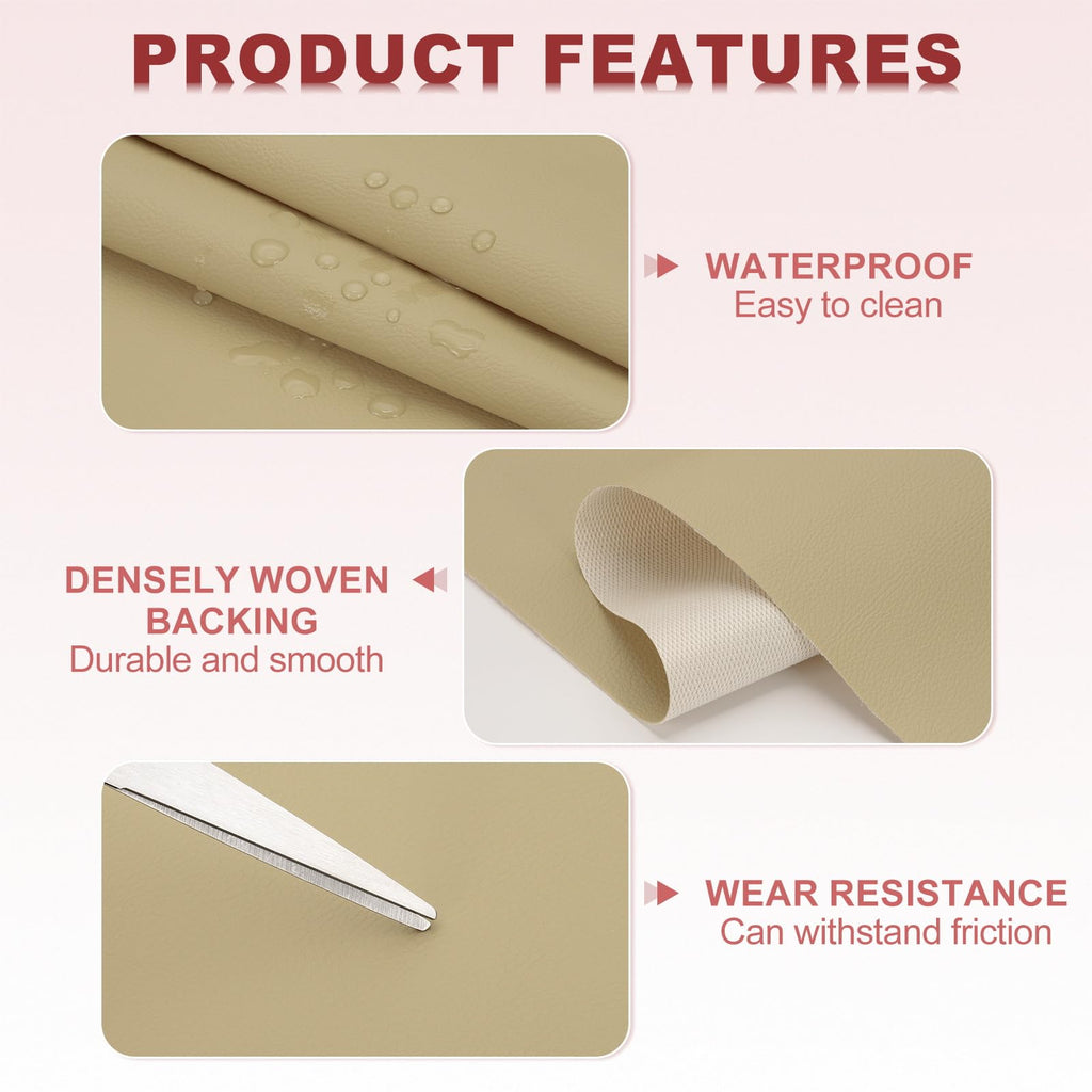 63x39.4in Faux Leather Sheets, Faux Leather Fabric Sheets Vinyl Fabric Synthetic Soft Waterproof PU for Replacement
