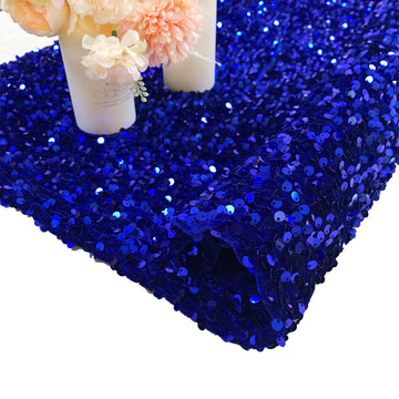 5 Yards Sequin Fabric by The Yard Royal Blue Velvet Fabric for Prom Dress Glitter Linen Fabric for Craft Cloths
