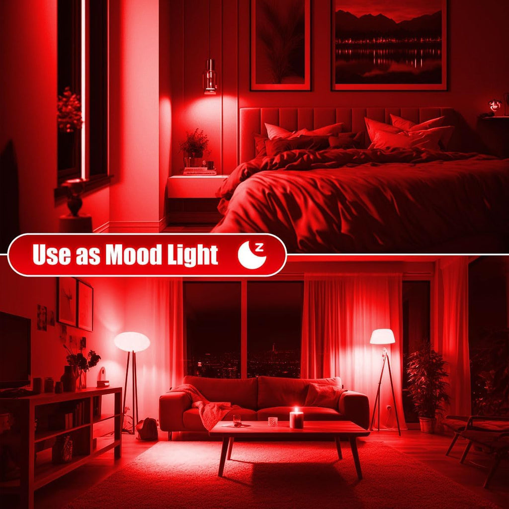 LED Red Light Bulb, A19 9W, Red Cover, E26 Base, Non-Dimmable