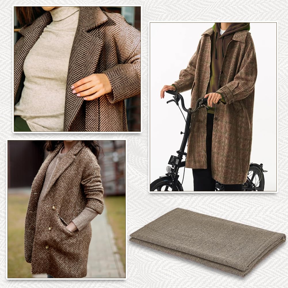 Tweed Fabric by the Yard, Fibre Fabric for Craft Decorative for Upholstery Tweed Fabric for Clothing Accessories(106