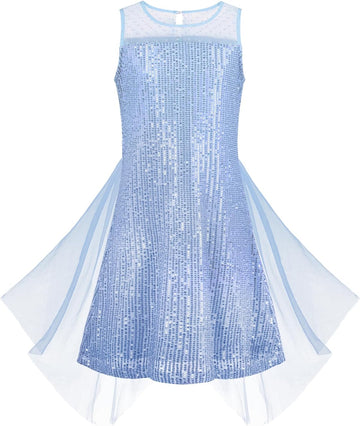Sequin Tulle Dress Sparkly Mesh Overlay Party Gown