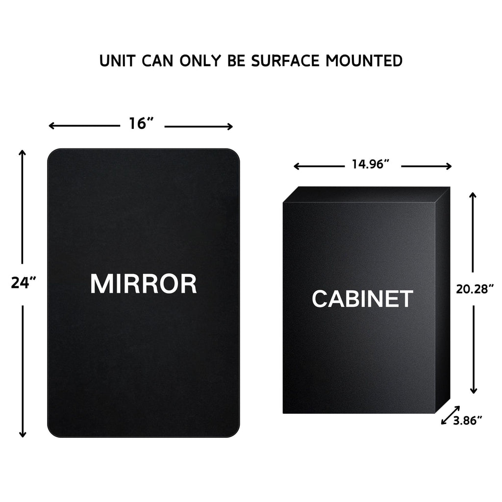 Surface Mount 16x24 Brushed Nickel Bathroom Medicine Cabinet with Mirror Metal Framed Rounded Rectangle Medicine
