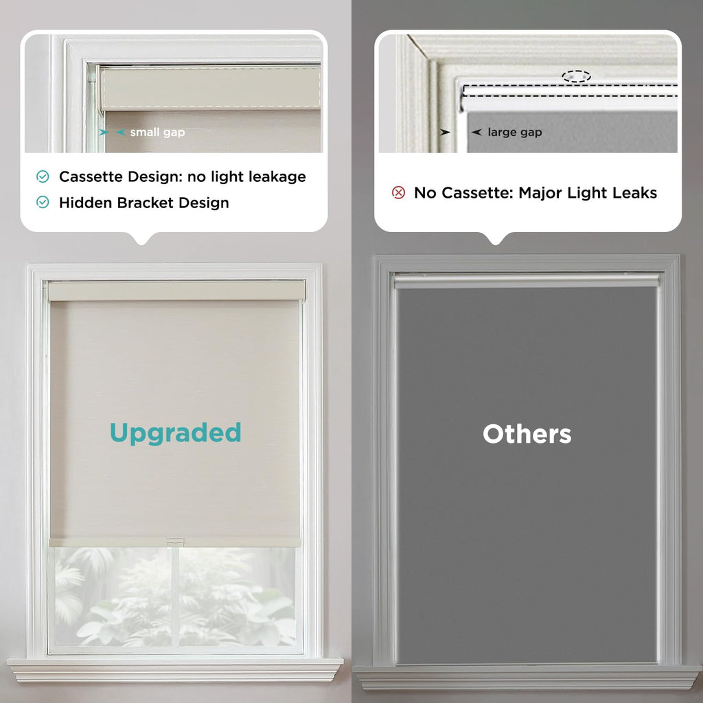 100% Blackout Roller Shades, Beige
