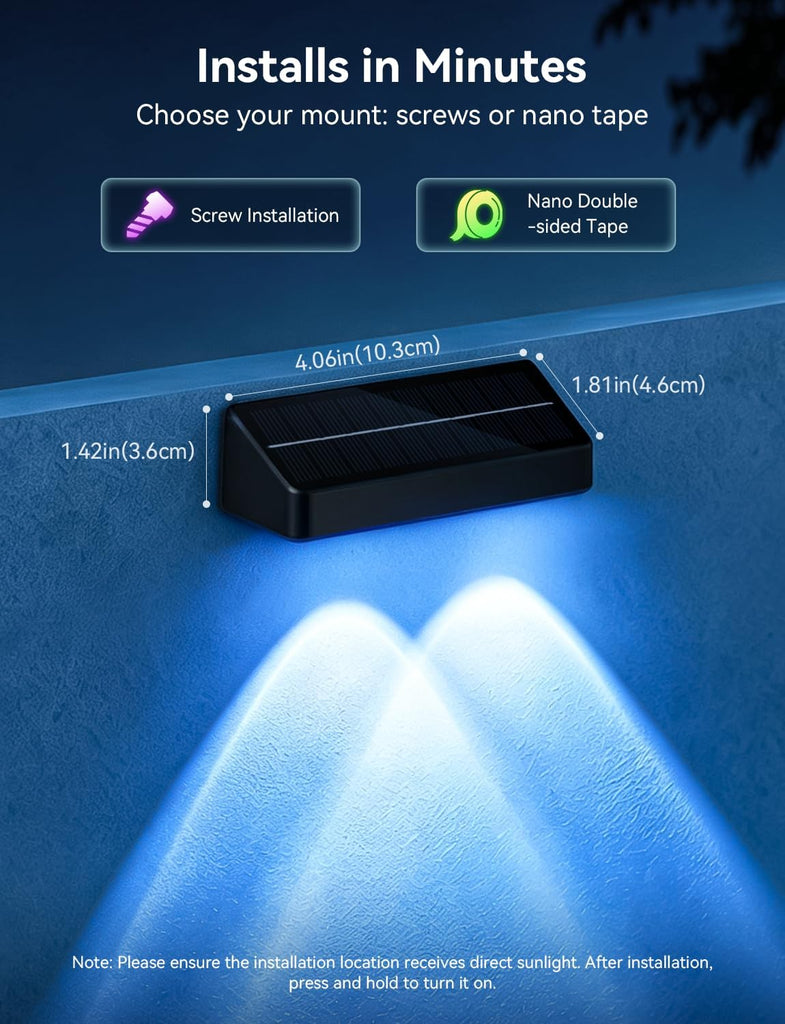 Solar Fence Lights Outdoor with Remote, 12 Pack 9 Colors & 11 Lighting Modes Fence Lights Solar Powered Waterproof