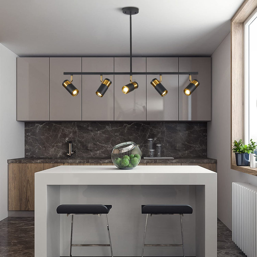 Ceiling Track Lighting Adjustable LED Track Lighting Kit Gold and Black Industrial Ceiling Spot Lighting