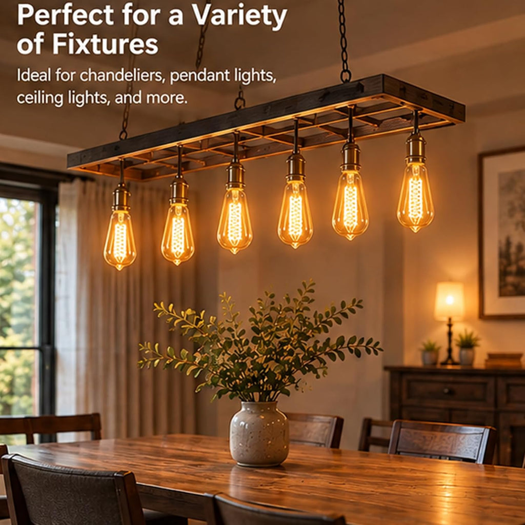 ST64 Vintage Filament Light Bulbs 40W 2700K, Pack of 6