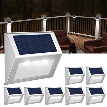 Solar Deck Lights Perfect for Fence, Step, Stair Decor-Cool White-8P