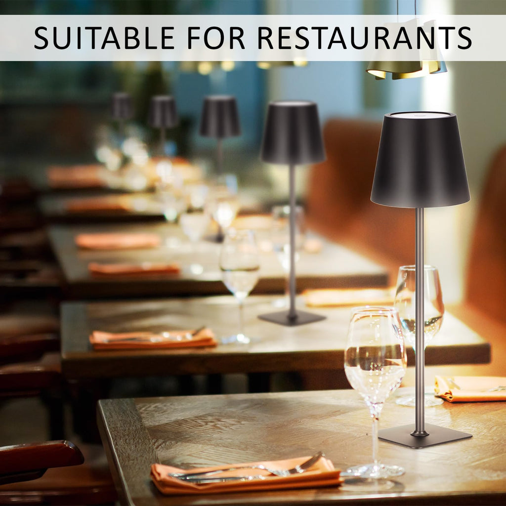 12 Pack Cordless Table Lamp Portable Rechargeable Lamps, Black