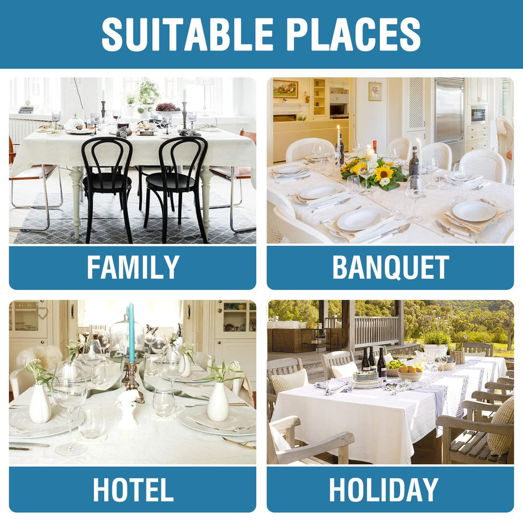 Linen Textured Tablecloth 60 x 120 Waterproof Decorative Table Cloth Spill-Proof Linen Look Cover for Party Table