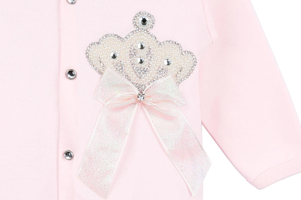 Baby Girl Jewels Crown Layette 3 Piece Gift Set Pink Crown