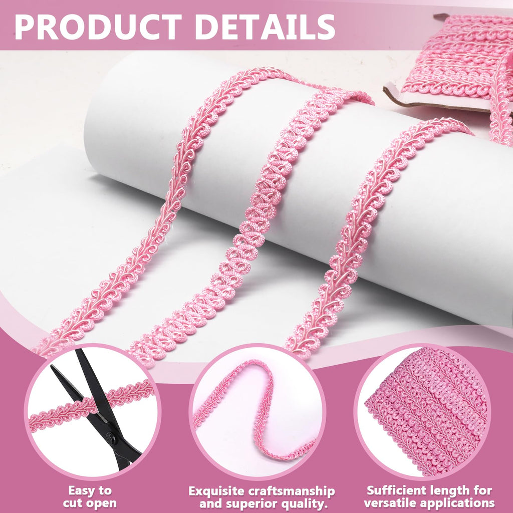1/2 Inch Pink Gimp Braid Trim - 14 Yards