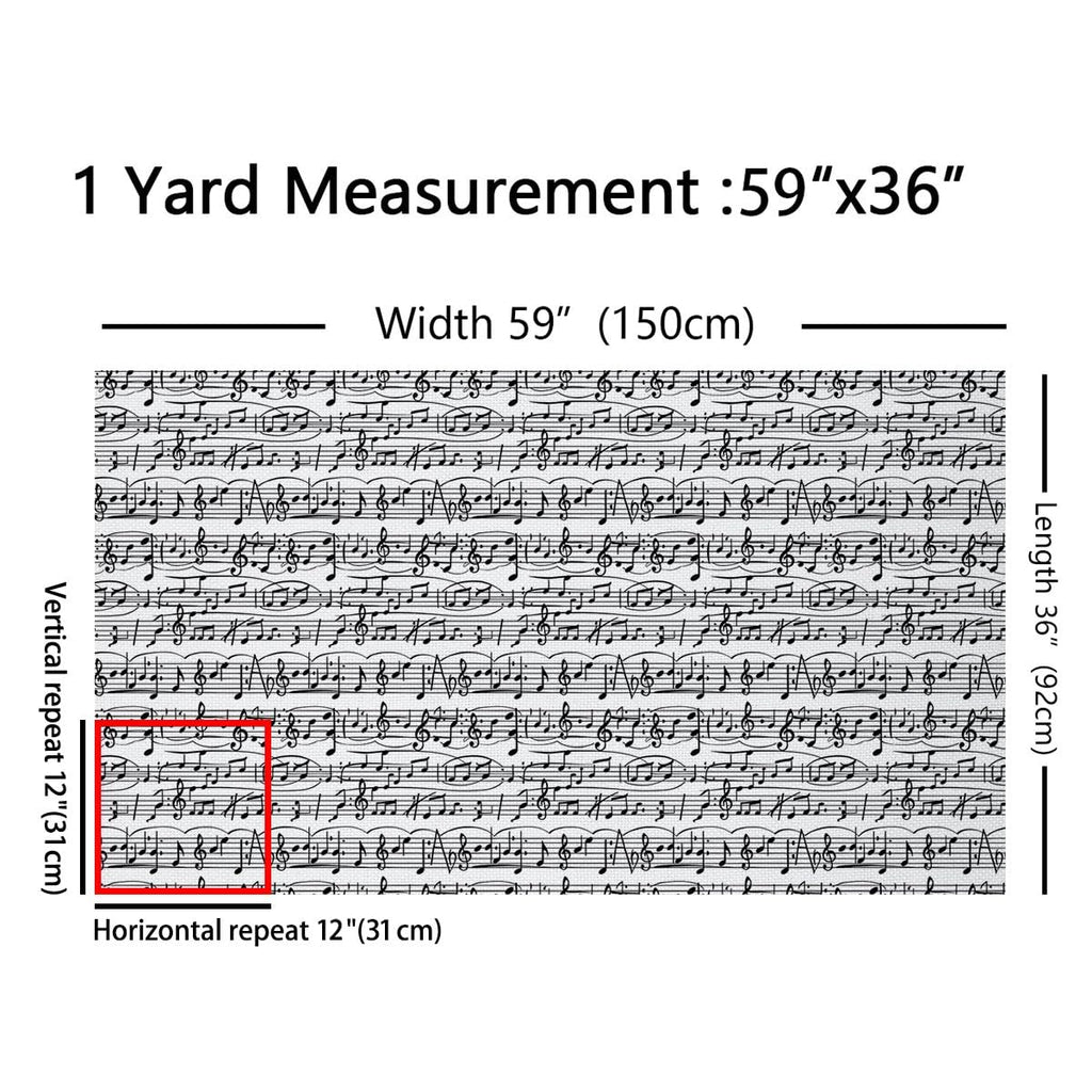 Music Musical Fabric By The Yard Decorative