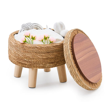 Storage Ottoman Poufs Handwoven Foot Stool