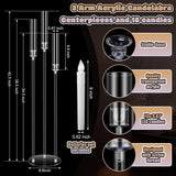 6 Set Acrylic Candelabra Centerpieces 3 Arms with 18 LED Candles 42.5'' Floor Tall Candle Holders with Acrylic Shade