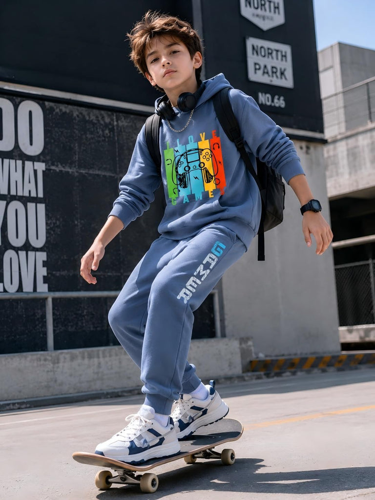 Boy's 2 Piece Outfits Sweatsuit Gamer Graphic Hoodie Jogger Pants Set