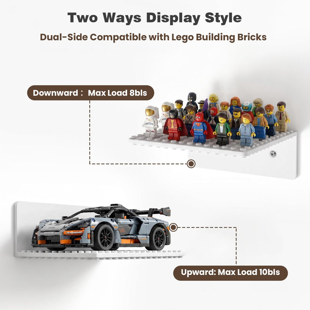 Floating Shelves for Lego Display, 9-Pack Wall Shelf No Drill