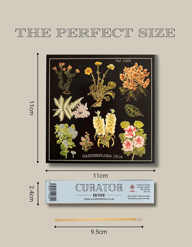 Home Luxury Gift Long Safety Matches I Stylish Floral Design Square Match Box